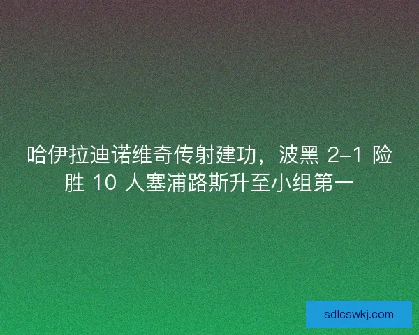 哈伊拉迪诺维奇传射建功，波黑 2-1 险胜 10 人塞浦路斯升至小组第一